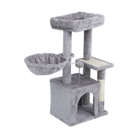 Drapak dla kota 2x legowisko zabawka domek wieża budka wysoka szary Rebel