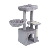 Drapak dla kota 2x legowisko zabawka domek wieża budka wysoka szary Rebel