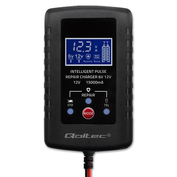 Qoltec Ładowarka AGM GEL STD 6/12V 2A LED Prostownik zdjęcie 9