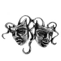 SREBRNA BROSZKA MASKI TEATRALNE SREBRO PRÓBY 925