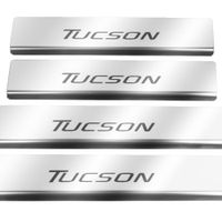 Listwa progowa HYUNDAI TUCSON MK3 Stal nierdzewna 304 połysk z czarnymi