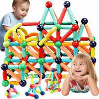 KLOCKI MAGNETYCZNE KONSTRUKCYJNE 42 ELEMENTY MEGA DUŻY ZESTAW EDUKACYJNE