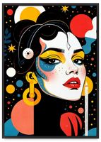 Plakat w ramie portret koła ilustracja 21x30 cm w czarnej ramie