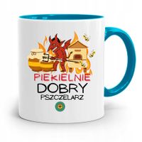 Kubek Błękitny Dla Pszczelarza Piekielnie Dobry Z Nadrukiem Ze Zdjęciem