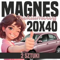 Mata Magnetyczna na Auto 20x40 cm - Profesjonalna Reklama magnes - 2 szt