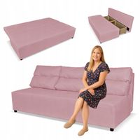 Kanapa sofa KIMO funkcja spania pojemnik Family Meble Hunter róż welur