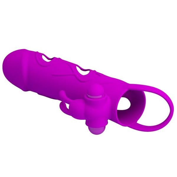 PRETTY LOVE - PENIS SLEEVE WITH BALL STRAP vibration PURPLE zdjęcie 4