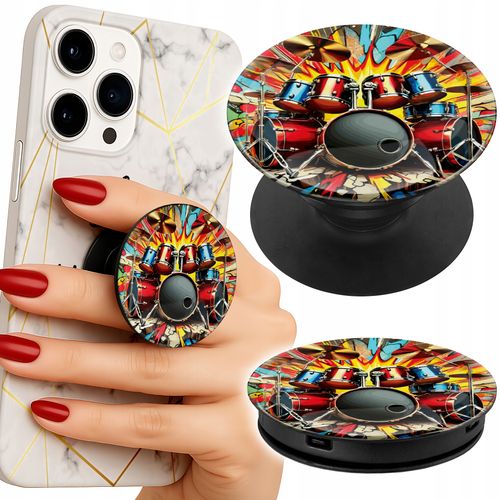 Uchwyt do telefonu Popsocket na palce/stojak ROCK PERKUSJA BĘBNY ROCK ROLL na Arena.pl