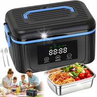 PODGRZEWANY LUNCHBOX ELEKTRYCZNY 1500 ML AKUMULATOROWY STAL 304