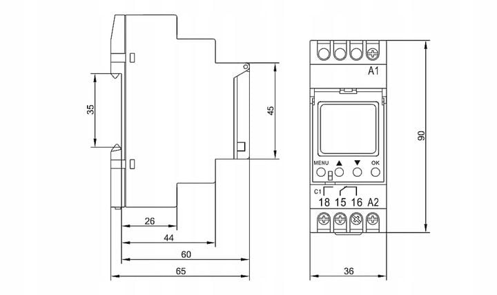 Elektroniczny Programator Czasowy Timer z Wyświetlaczem LCD na Szynę DIN zdjęcie 6