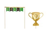 Toppery na tort Piłka Nożna puchar, 2 szt.