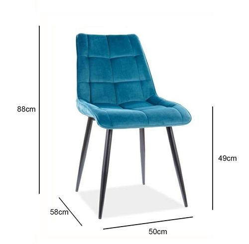 Krzesło Plaid Velvet - turkusowy Bluvel na Arena.pl