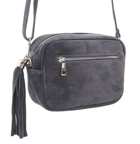 VERA PELLE torebka damska zamszowa listonoszka z paskiem V310 c.zielona na Arena.pl