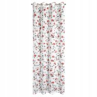 Firana gotowa na przelotkach JENNY 140x250 Eurofirany biała/czerwona