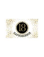 Zaproszenia urodzinowe 18 urodziny biało-złote, 10 szt.