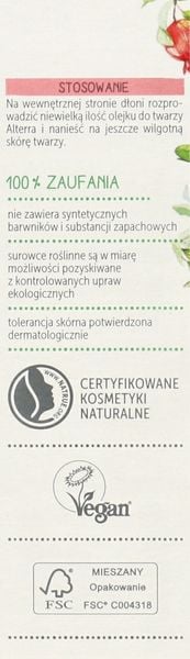 ALTERRA OLEJEK DO TWARZY GRANAT BIO 30 ML zdjęcie 3