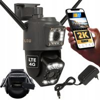 KAMERA OBROTOWA 2xOBIEKTYW 2MP+2MP ZOOM na kartę SIM 4G LTE GSM 2K DETEKCJA