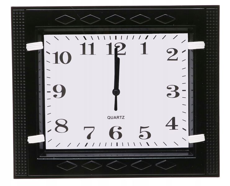 ZEGAR ŚCIENNY 26,5x22cm Prostokątny CZARNY A5901 zdjęcie 1