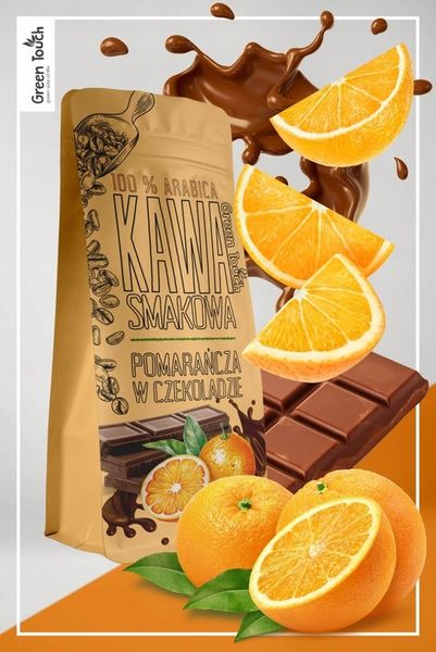 KAWA MIELONA smakowa POMARAŃCZE W CZEKOLADZIE czekolada 250 g Green Touch zdjęcie 3