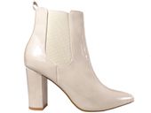 Cieliste lakierowane botki damskie na obcasie 39