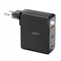 Aukey Ładowarka Sieciowa Zasilacz Kostka Do Ładowania Usb-a Usb-c Gan 140W