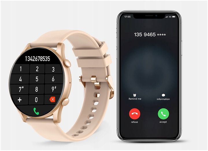 SMARTWATCH ZEGAREK DAMSKI POLSKIE MENU ROZMOWY ZDROWIE SPORT AMOLED 4 PASKI zdjęcie 3