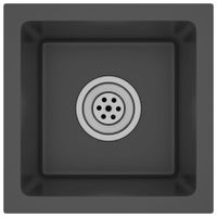 Ręcznie robiony zlewozmywak, czarny, stal nierdzewna