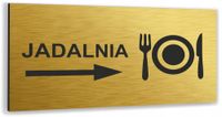 Tabliczka informacyjna przy drzwiowa TEKST NAPIS JADALNIA nierdzewna ZŁOTA