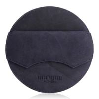 torebka damska na ramię granatowa vintage okrągła skórzan