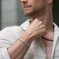Bransoletka męska srebrna sztywna Kłos SADVA