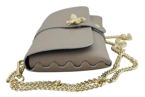 Torebka kopertówka na łańcuszku - Beżowa na Arena.pl