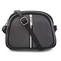 VERA PELLE torebka damska skórzana listonoszka 3 komorowa V463 c.szara