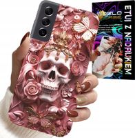 ETUI DO SAMSUNG GALAXY S21 - KOBIECE, MODNE WZORY, CZASZKA W RÓŻE