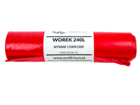 Worki na śmieci odpady Profil 240L czerwone 10szt