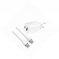 Szybka ładowarka GaN 45W 2 wejścia USB i USB-C z kablem do LG K52