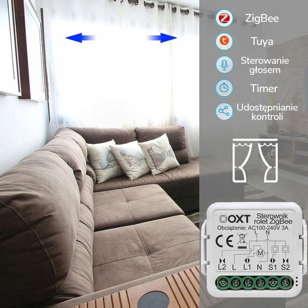 OXT Mini Sterownik Rolet Markiz ZigBee TUYA zdjęcie 5