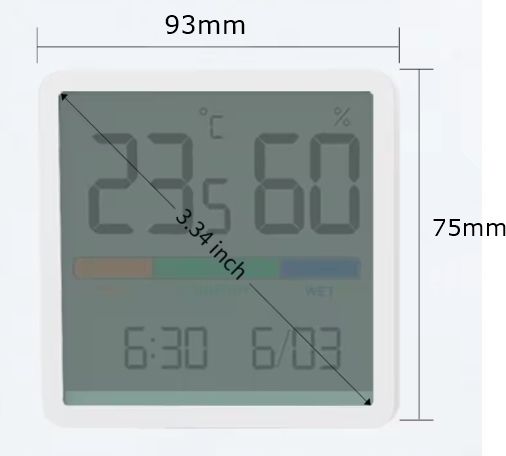 Stacja Pogodowa Pogody Higrometr Bezprzewodowa Termometr Czujnik Zegar Data zdjęcie 2