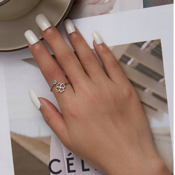 Pierścionek Koniczynka srebro regulowany s925 +pudełko zdjęcie 2