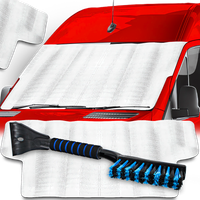 Osłona Aluminiowa Na Przednią Szybę 250x200CM Skrobaczka Ze Szczotką 50CM