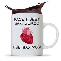 Kubek Prezent Dla Chłopaka Facet Jest Jak Serce Z Nadrukiem Ze Zdjęciem