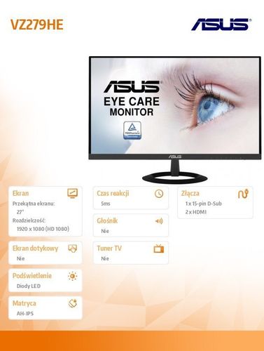 Asus 27' VZ279HE D-sub Hdmi x 2 na Arena.pl