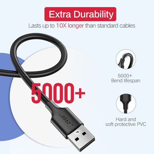 kabel usb do micro usb ugreen  us289qc 3.0 2.4a 1m (biały) na Arena.pl