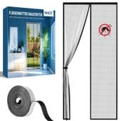 Moskitiera magnetyczna na drzwi balkonowe tarasowe czarna 100x210 cm