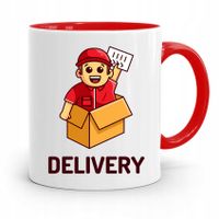 Kubek Czerwony Dla Kuriera Kurier Delivery Prezent Z Nadrukiem Ze Zdjęciem