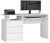 BIURKO CLP 135 cm BIAŁE AKRYL WYSOKI POŁYSK WOLNOSTOJĄCE