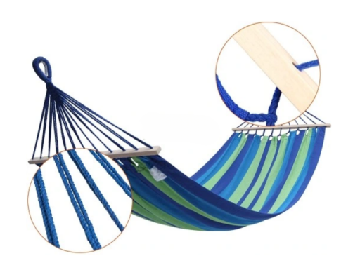 Hamak 260x150cm z drążkiem zdjęcie 3