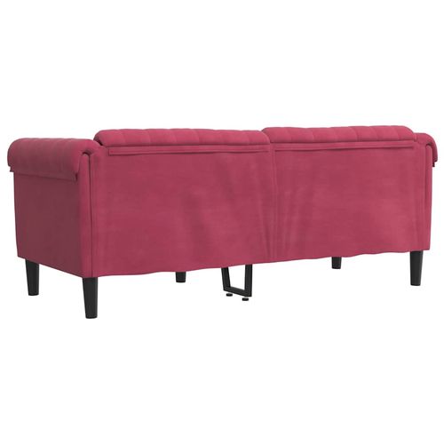 Sofa dwuosobowa, winna czerwień, aksamit na Arena.pl