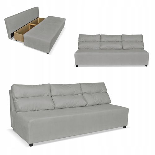 Kanapa sofa KIMO funkcja spania pojemnik Family Meble Hunter j. szary welur na Arena.pl