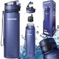 Granatowa duża butelka filtrująca wodę 0,8 L + filtr AQUAPHOR CITY