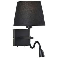 Klasyczna LAMPA ścienna NORTE WL-1122-2-BL-BM-RO-BL Italux klasyczna OPRAWA z peszlem LED 3W 3000K abażurowa czarna